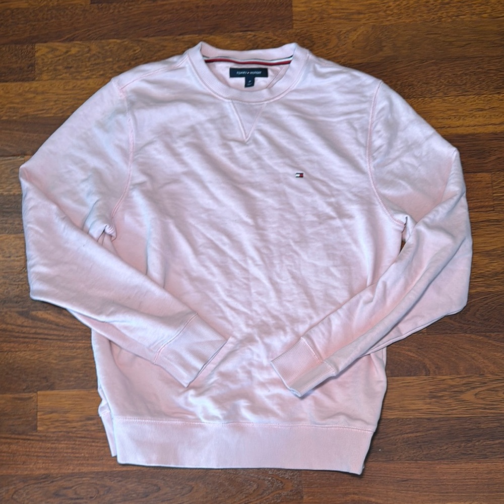 Tommy Hilfiger Pink Crewneck Sweatshirt Soft Cotton Blend